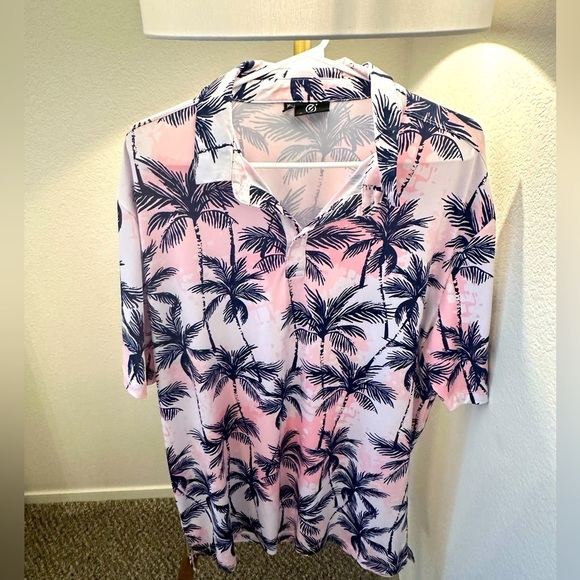 Green Side Golf Other - Men’s XL Greenside Golf Polo Pink Palm Trees